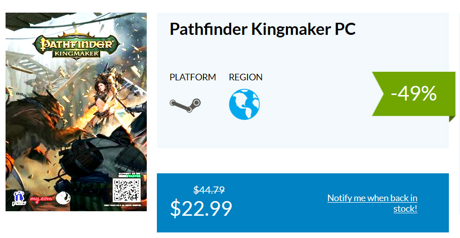 Pathfinder Kingmaker, Pathfinder Kingmaker PC, Pathfinder Kingmaker STEAM, Pathfinder Kingmaker CDKEY