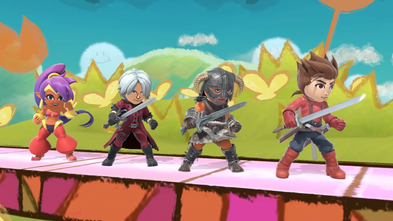 Devil May Cry's Dante Is In Super Smash Bros. Ultimate ... As A Mii Costume Joined By Skyrim's Dovahkiin 2